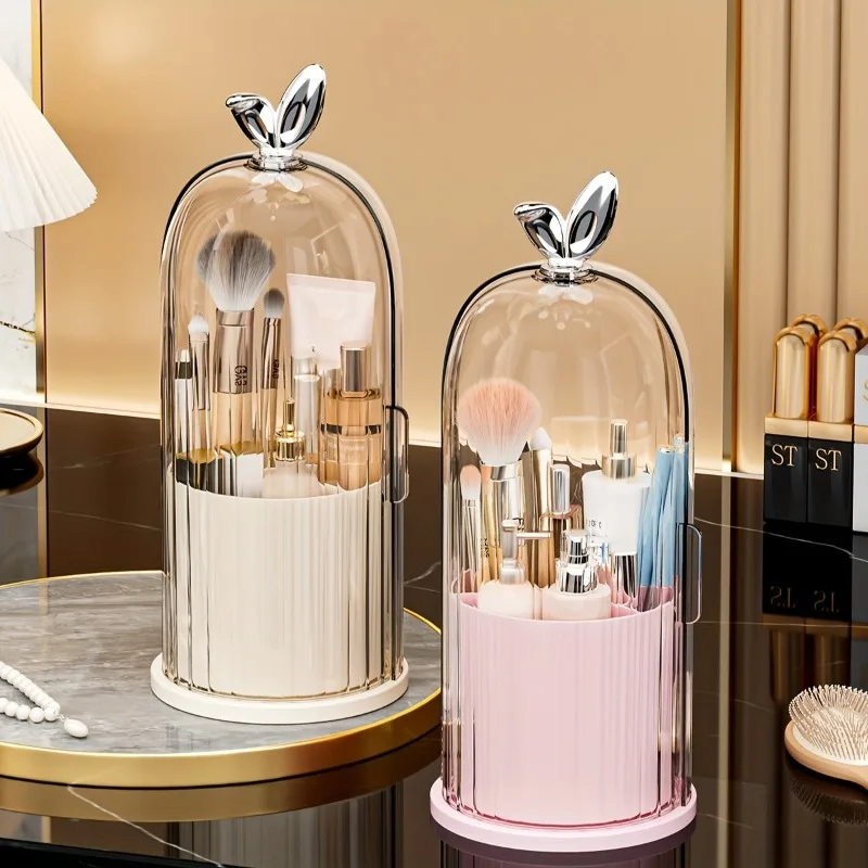 

360° Rotating Dustproof Storage Rack with Cover - Lazy Makeup Tool Organizer Multi-functional Desktop Organizer Home Decor