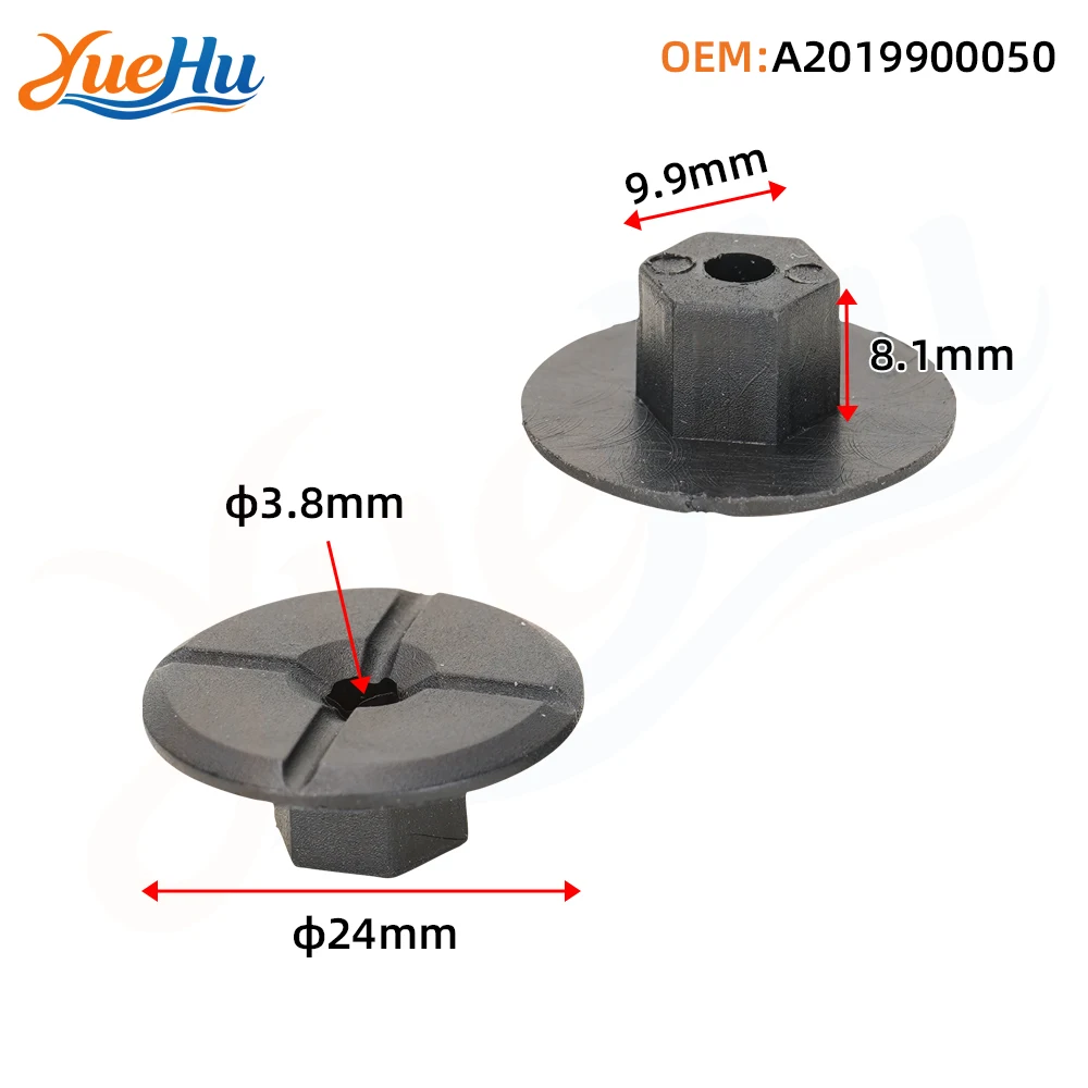YUEHU 25PS Plastic Nut Self Threading For Mercedes-Benz A2019900050 Fits Front Fender Liner Wheel Arch Lining