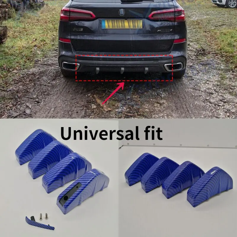 

4pcs Universal Car Accessories Anti-collision Rear Bumper Shark Fins Splitter Diffuser Wings Spoiler Addon Trim