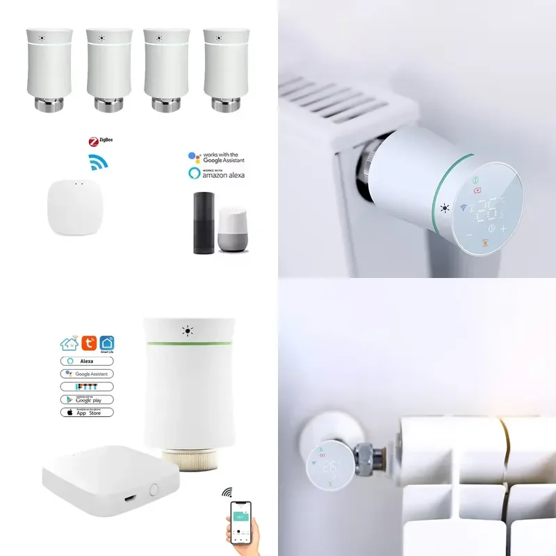 Beca BRT-100 Smart WiFi/Zigbee Programmable Electric TRV Thermostatic Radiator Valves White Color for Hotel Heating Systems