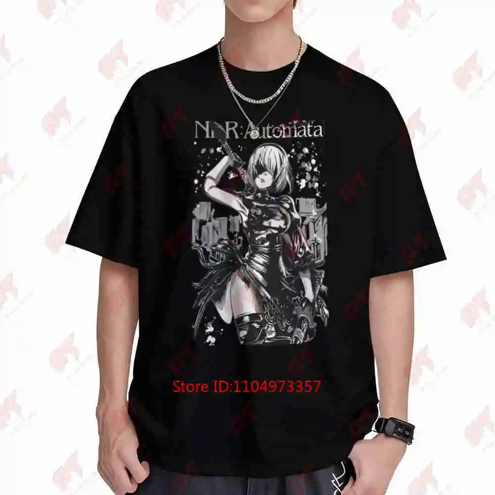 Nier 2B Yorha Gaming Anime Waifu Short Sleeve Tee 100% Cotton T-Shirt