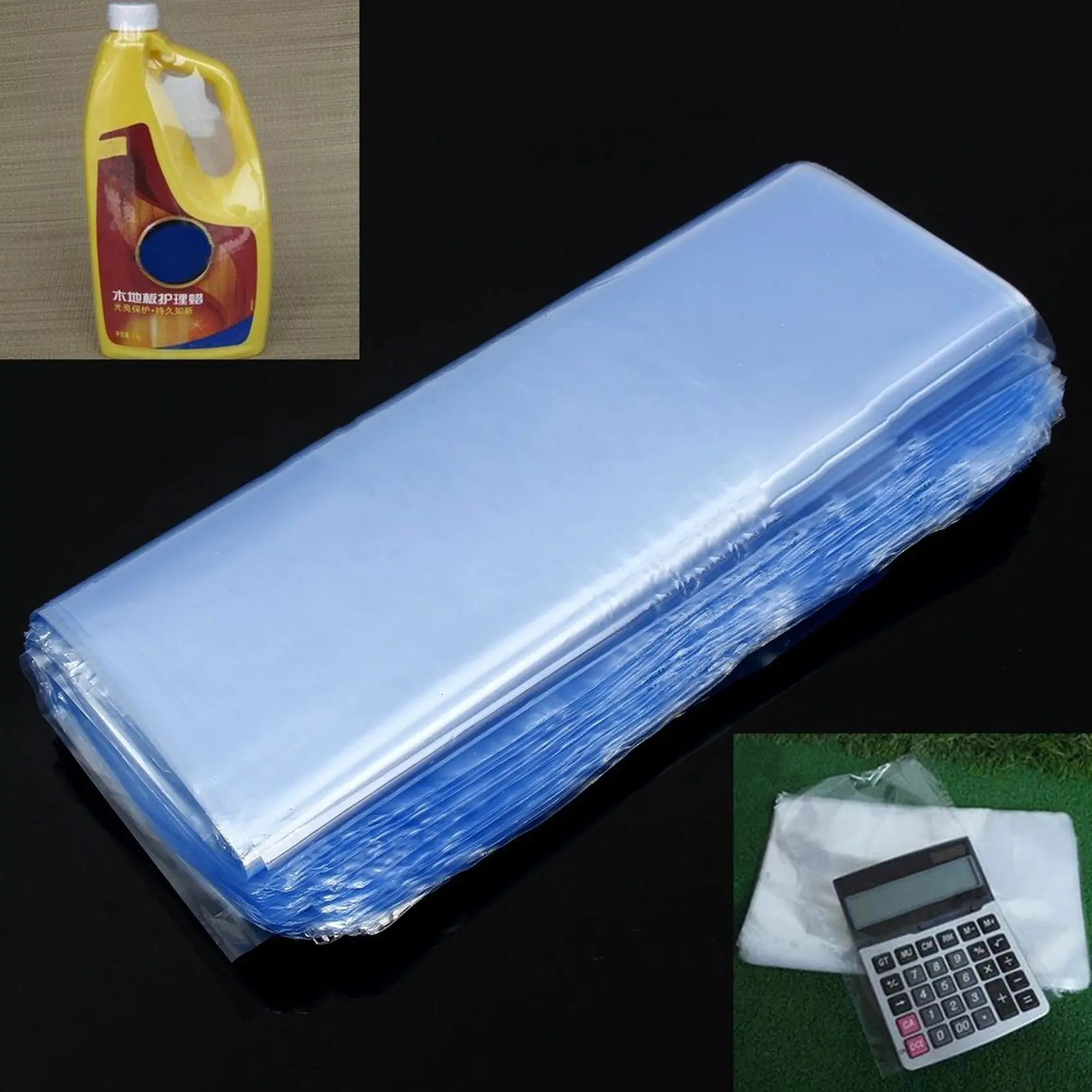 SYW-200Pcs PVC Heat Shrink Wrap Bags Flat Seal Gift Packing 8 Inch X 12 Inch