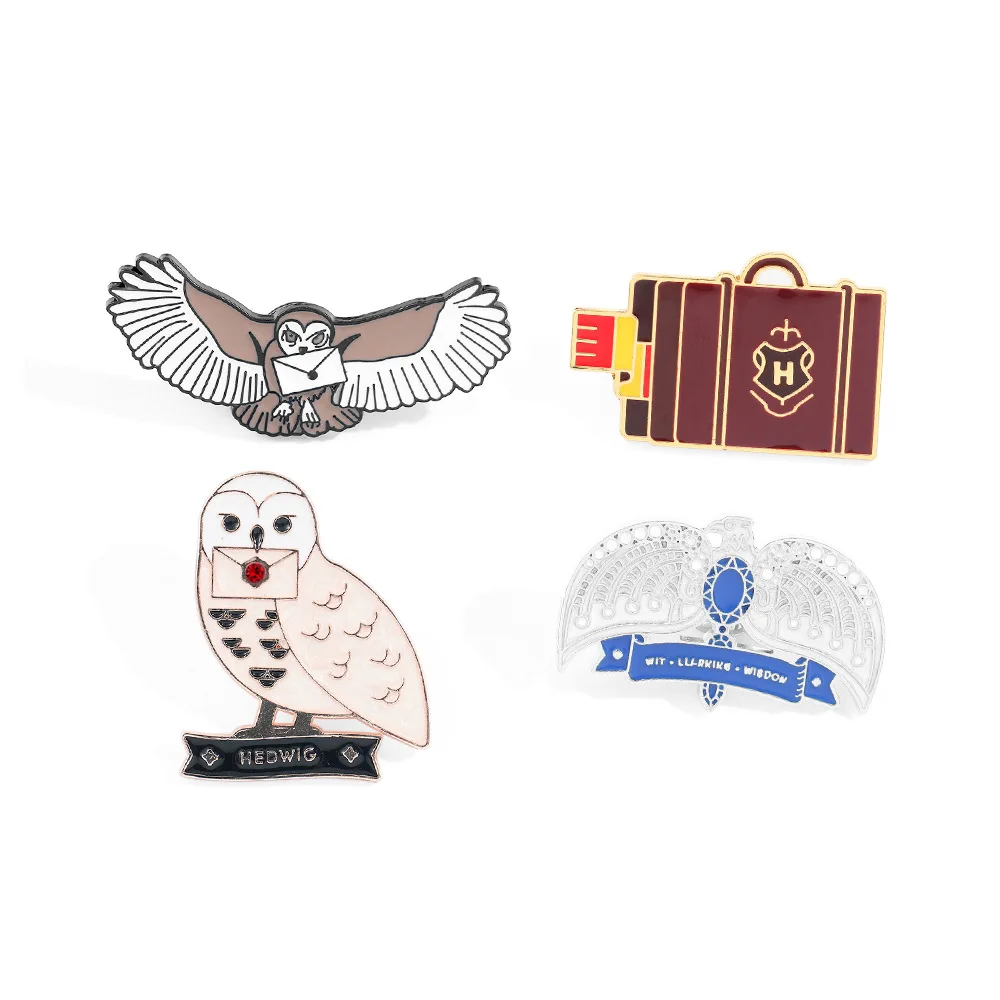 

1 Set Cute Cartoon Creative Owl Alloy Brooch Luggage Design Metal Badge Magic Academy Pin Accessories Toys Anime Cartoon Frind