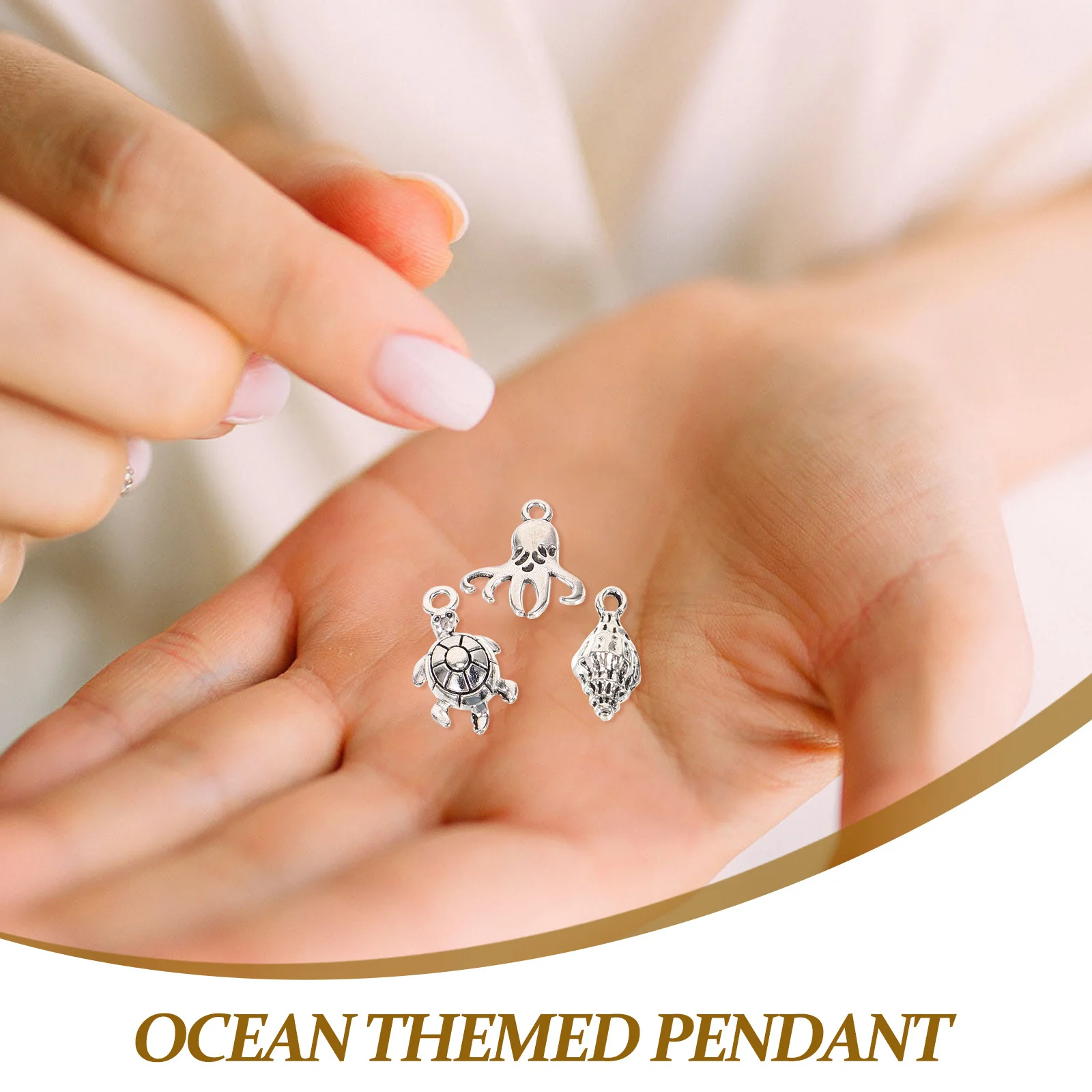 15 قطعة موضوع المحيط سبيكة قلادة صنع المجوهرات السحر الإبداعية عقد دي اي واي أقراط المفاتيح اكسسوارات المحيط الحيوان تصميم