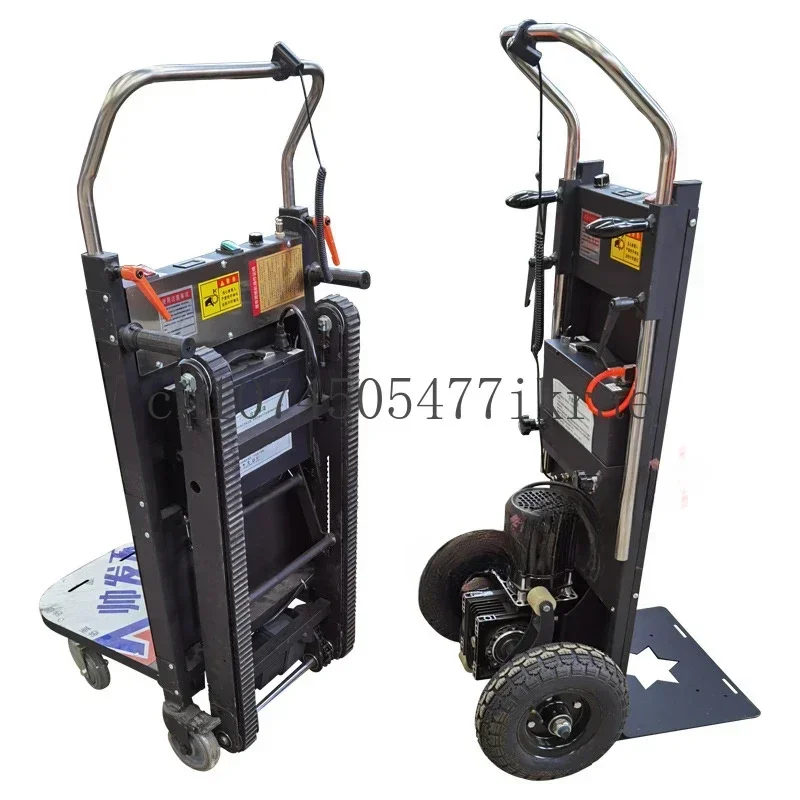 300KG Electric Stair Climbing Vehicle Cargo Handling Cart Crawler-type Up and Down Stair Climber Folding Hand Trolley