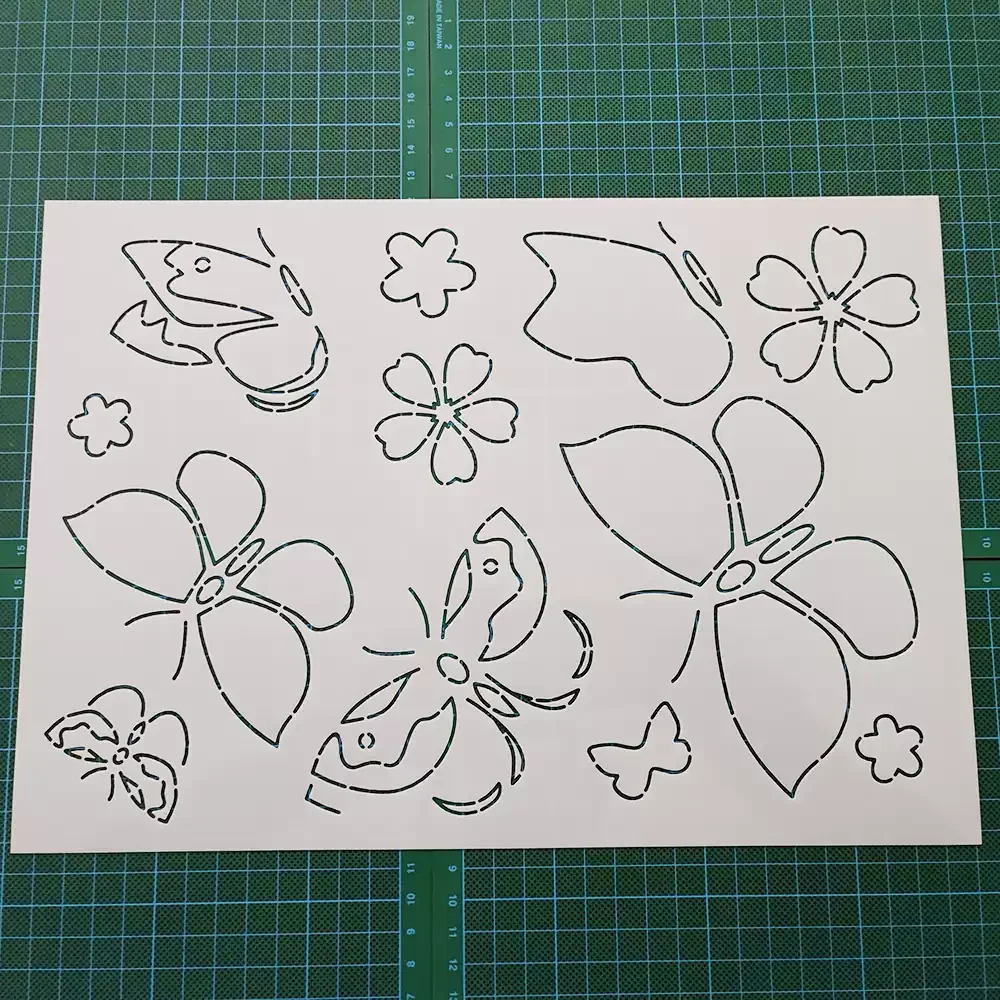 

Трафареты с цветком и бабочкой Сашико, шаблоны для квилтинга, многоразовые традиционные модели из ПЭТ для вышивки, инструмент для рисования ткани