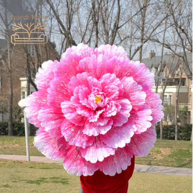 70/80cm Peony Beach Umbrella Shade Fan Dance Stage Dance Performance Props Umbrella Flower Peony Performance Handheld Parasol
