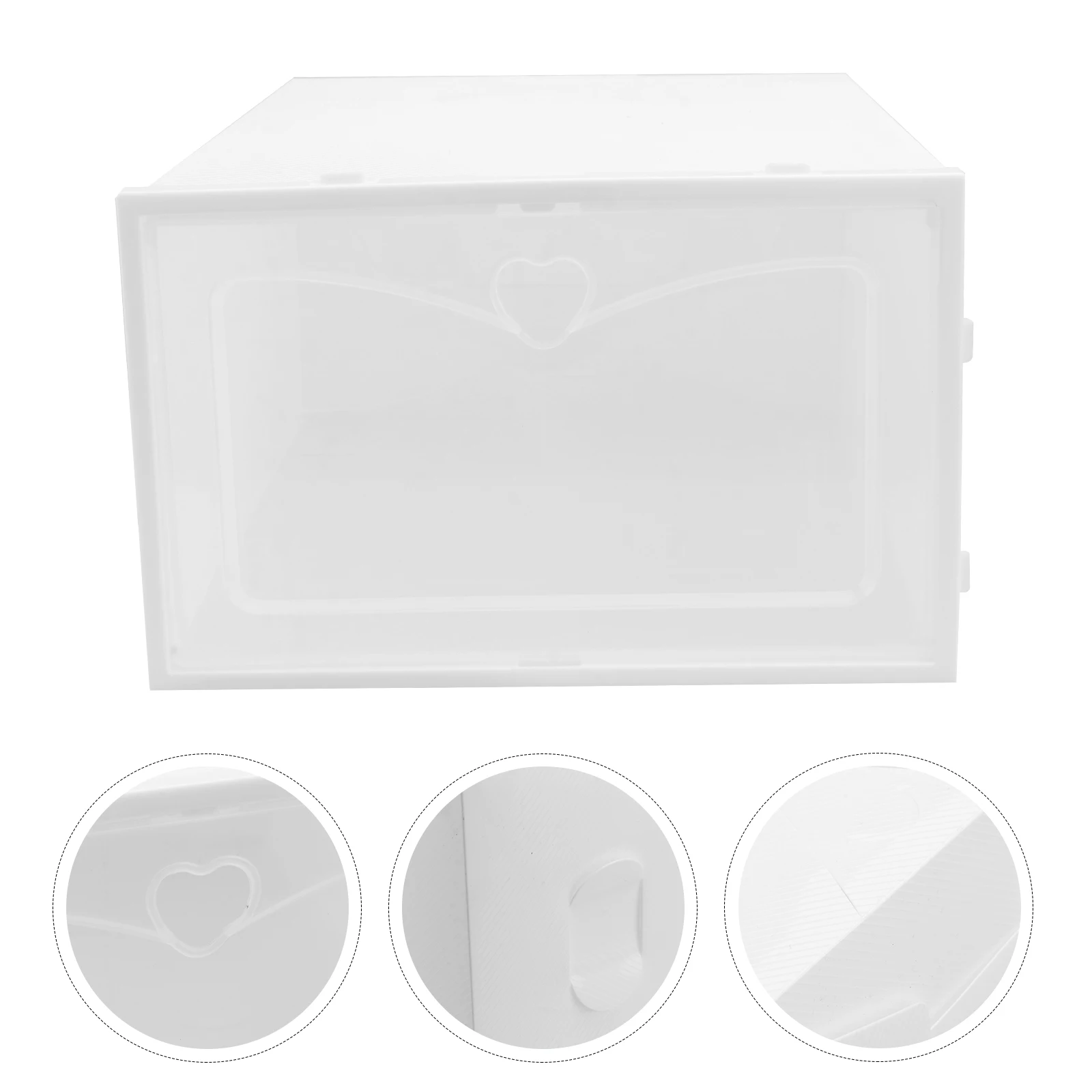 

2Pcs Shoe Box Storage Transparent Large Capacity Plastic Footwear Container Stackable Design for Easy Organization Home Use