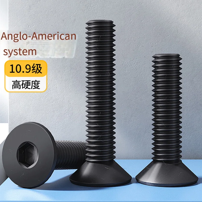 

4#-40 6#-32 8#-32 10#-32 US Standard Grade 10.9 Black Steel Hex Hexagon Socket Flat Countersunk Head Bolt Screw