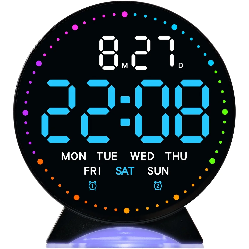 2in1 LED Alarm Clock and Night Light with Auto Dimming Function USB Powered Digital Desk Clock for Bedroom and Office