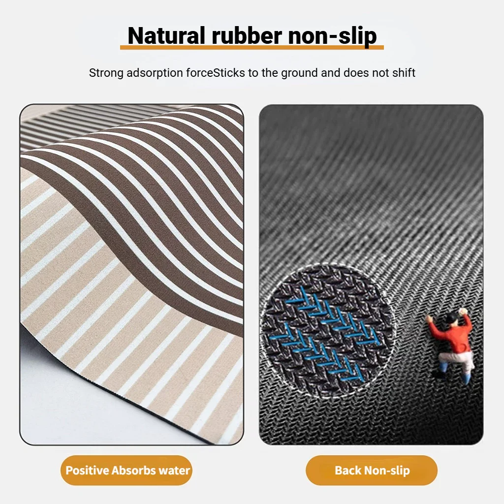 Irregular Wood Grain Bathroom Mat Quick Dry Highly Absorbent Non Slip Backing Fit for Shower Tub Side Floor