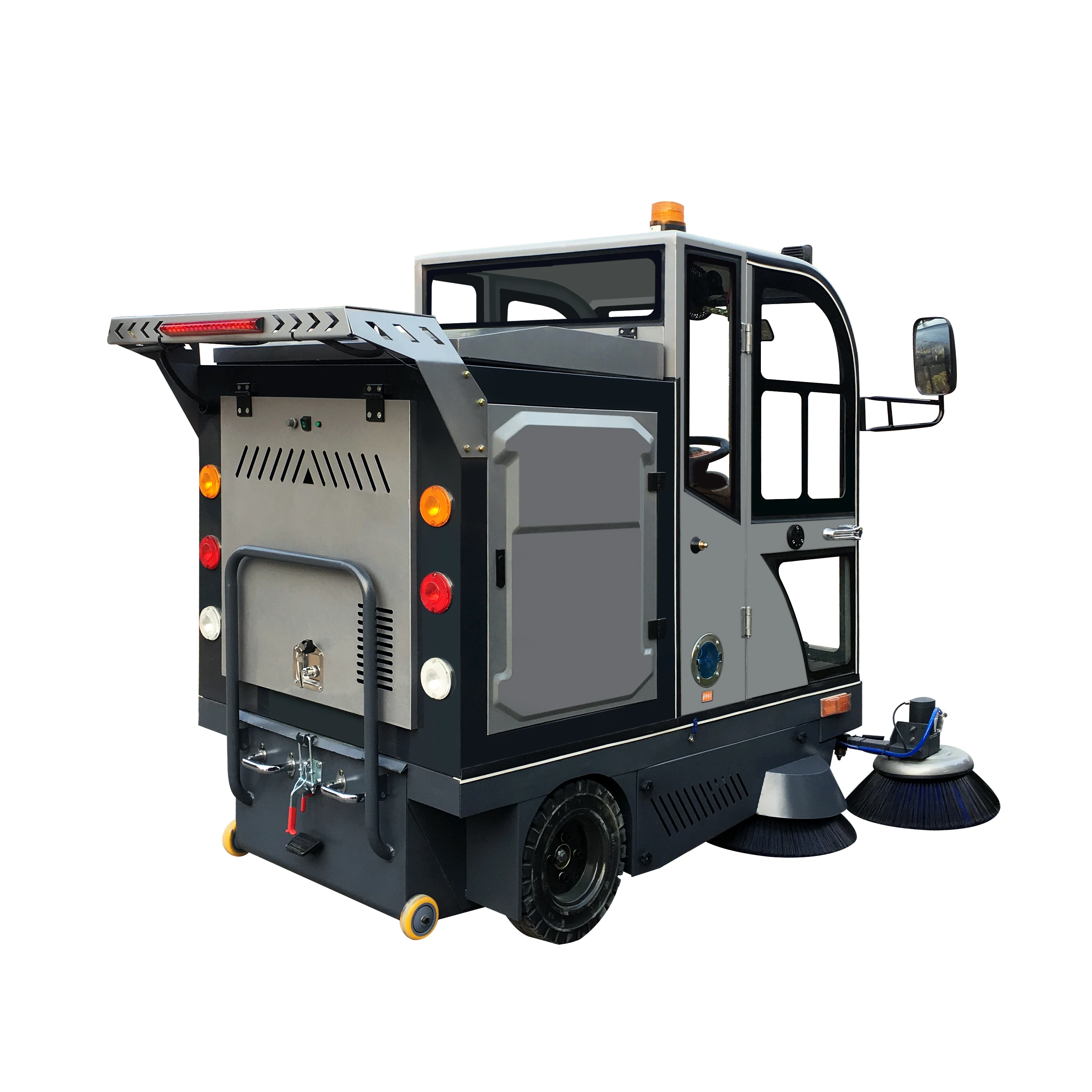 Industrial Electric All Closed Cab Floor Sweeper Driving Type Road Sweeper Street Cleaning Machine
