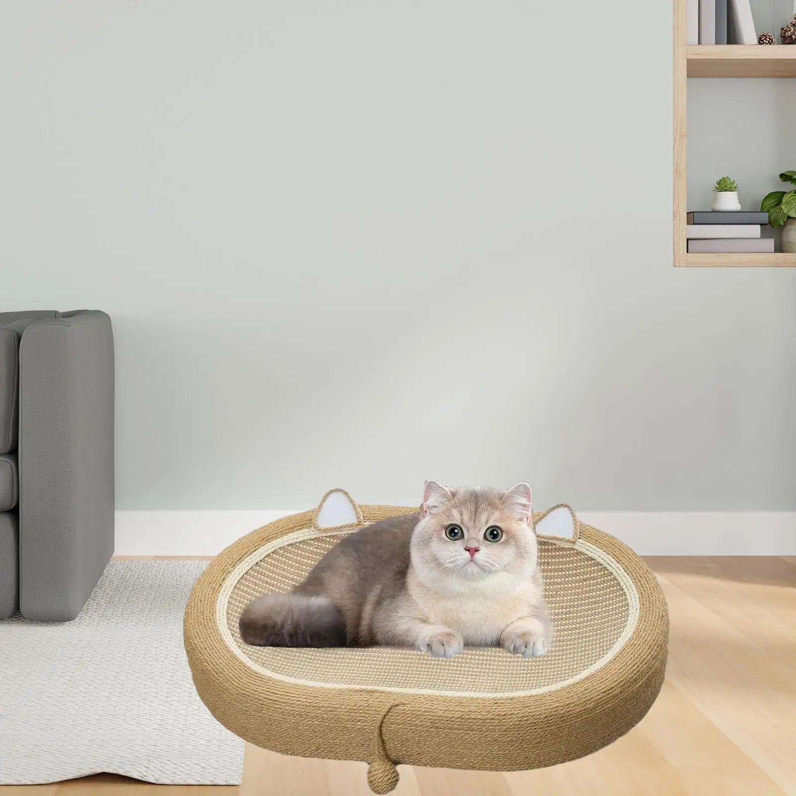 Cat Scratching Board Cat Scratcher Lounge Training Toy Tough Oval Cat Scratching Bed Cat Furniture Sleeping Kitten Playing