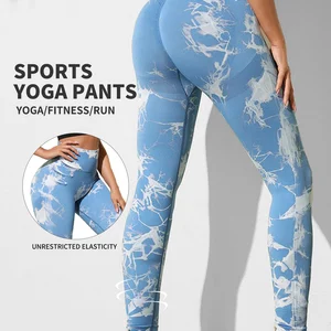 Krawatte Dye Yoga Hosen Sport Leggings Frauen ohne hohe Taille Push Up Frau Fitness Fitness Training Leggins Gymnasium 2024 Neu 10 Hauptverkaufsnähung Yogamhosen - №8