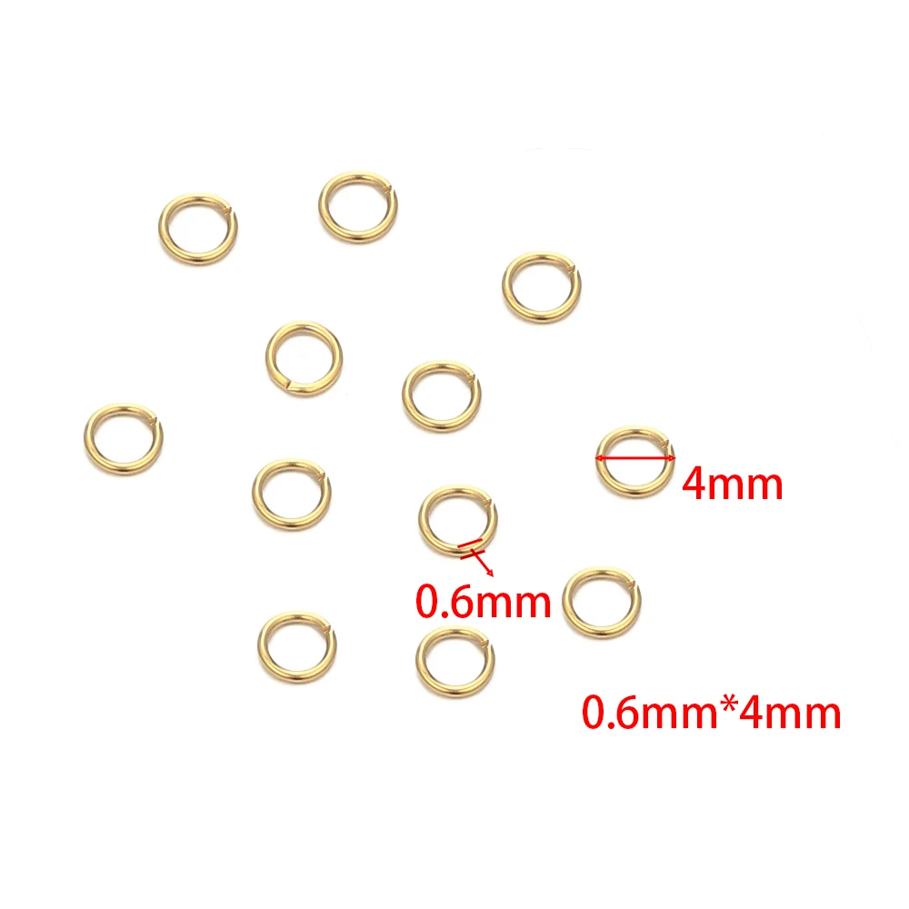 100pcs Stainless Steel Real Gold Color Plating Jump Rings Split Rings for Jewelry Making Supplies DIY Necklace Accessories