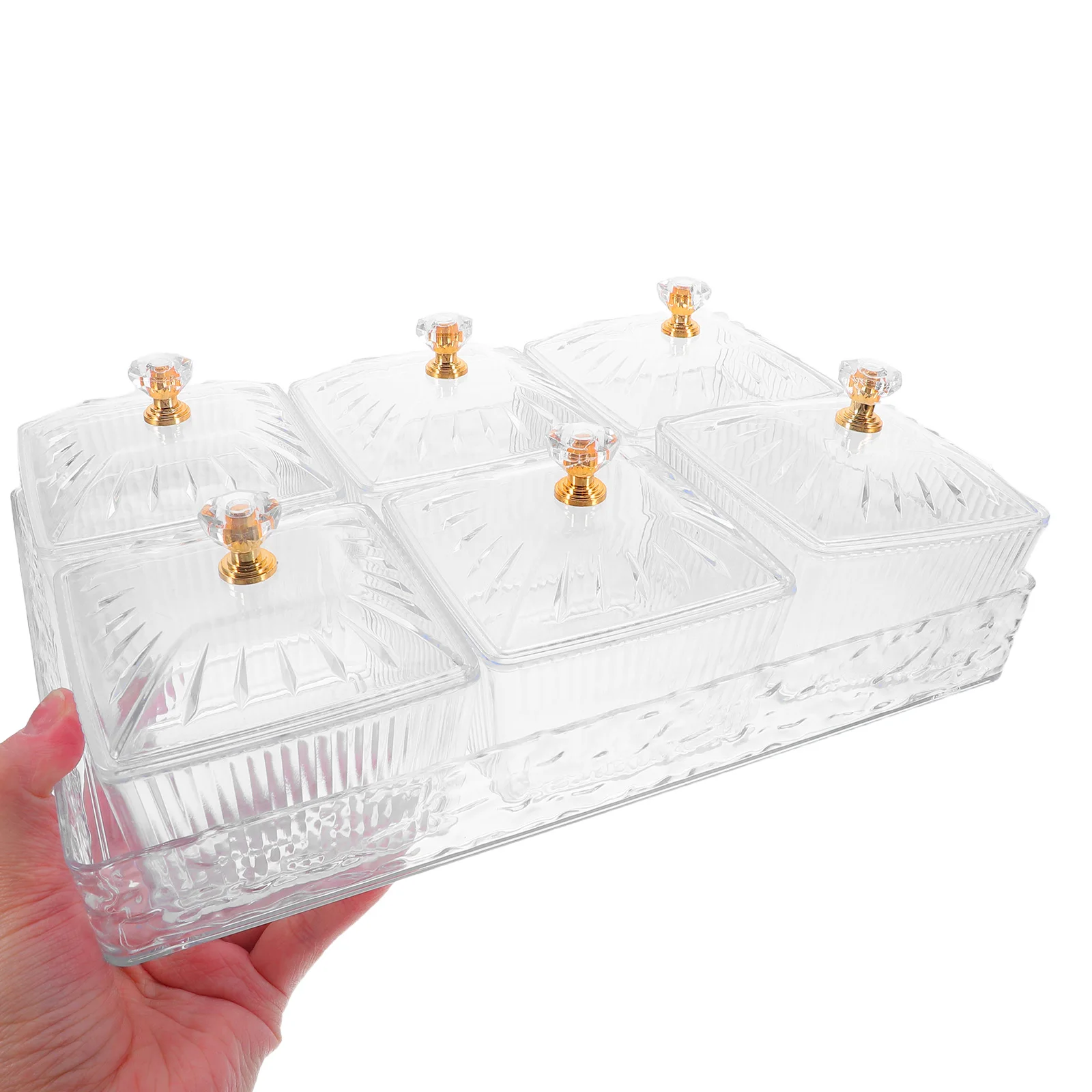 

Transparent Divided Snack Tray Candy Dishes Fruit Tray for Serving Dry Fruits Nuts Plastic Food Service Trays Kitchen Bar