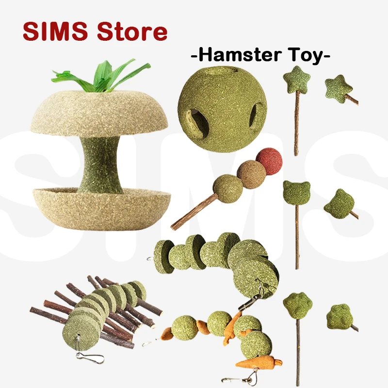 Hamster Chew Toy Biscuits Sticks Syrian Hamster Hideout Decor Small Pet Safe Teeth Grinding Pet Cage Hideout Habitat Decor Treat