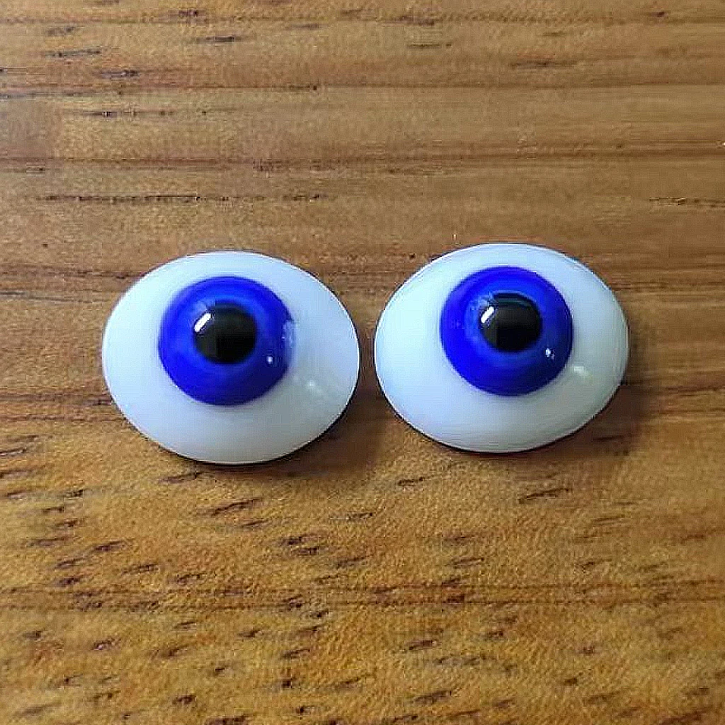 [wamami] 12mm Blue Oval Eellipse Boat Eyes Glass Eyes BJD Doll Reborn High Quality