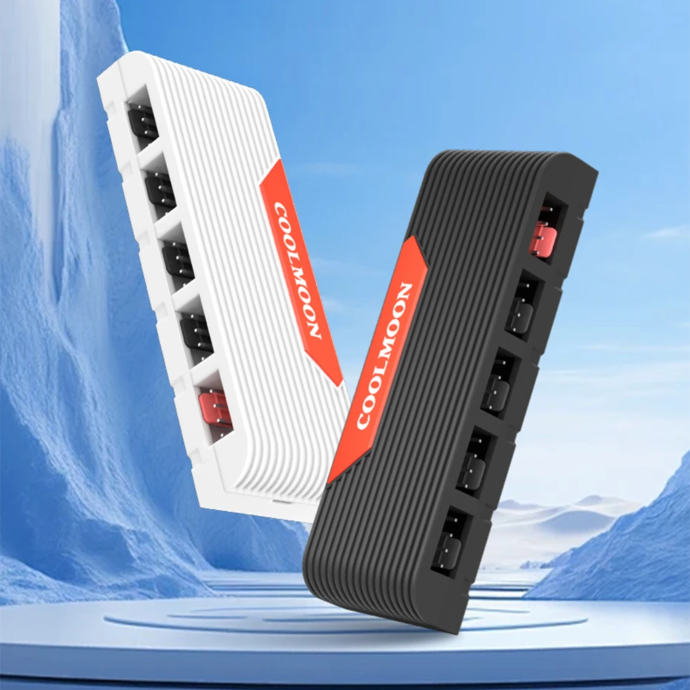 

1 To 5 Temperature Controller Self-Adhesive Cooling Fan Controller SATA Powered ARGB Controller Splitter for PC Accessories