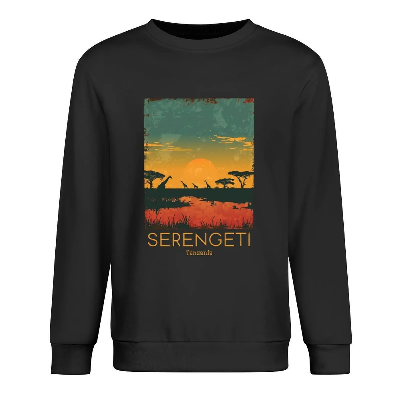 

A Vintage Travel Illustration of Serengeti National Park - Tanzania Pullover aesthetic clothing autumn clothes new sweatshirt
