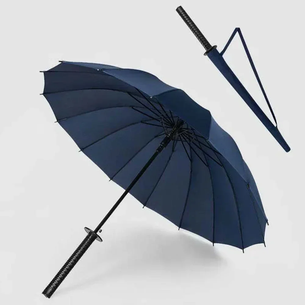 Simple Japanese Samurai Umbrella Windproof Designer Corporation Umbrella Katana Chinese Household Straight Rod Umbrella Man Gift