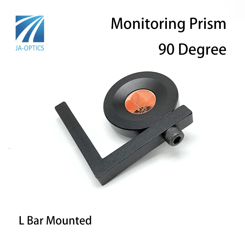 JA-OPTICS 90 Degree Monitoring Prisma, 1 Inch Mini Prism with L Bar for Surveying and Mapping