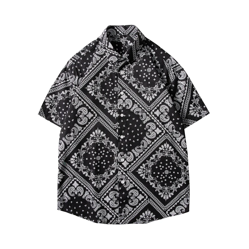 Summer High Quality Cotton Mens Hawaiian Shirt Printed Short Sleeve Big Size Hawaii Men Beach Floral Shirts Multiple Colors