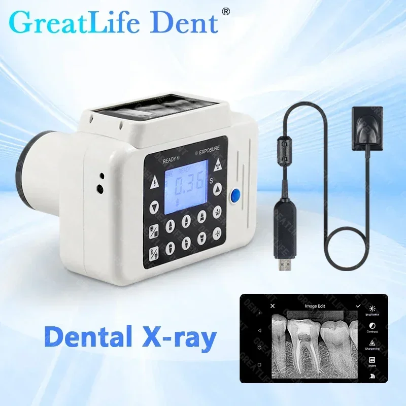 GreatLife US MX EU GCC Stock High Frequency Portable Dental X-ray Machine with Built-in Display Rvg Sensor Kit Digital HD Image