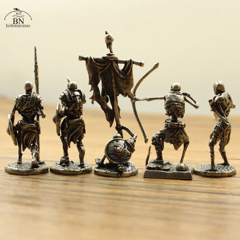 War Chess Table Game Ornaments Decorations Crafts Copper Undead Skeleton Soldiers Dolls Army Legion Model Toy Figurine Miniature