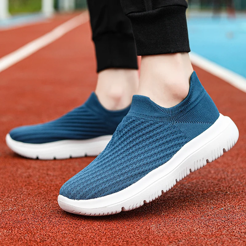 

Men's Sports Spring Lazy Socks Shoes Mesh Breathable Platform Tennis Casual Running Lightweight Walking Vulcanized Shoes 39-44