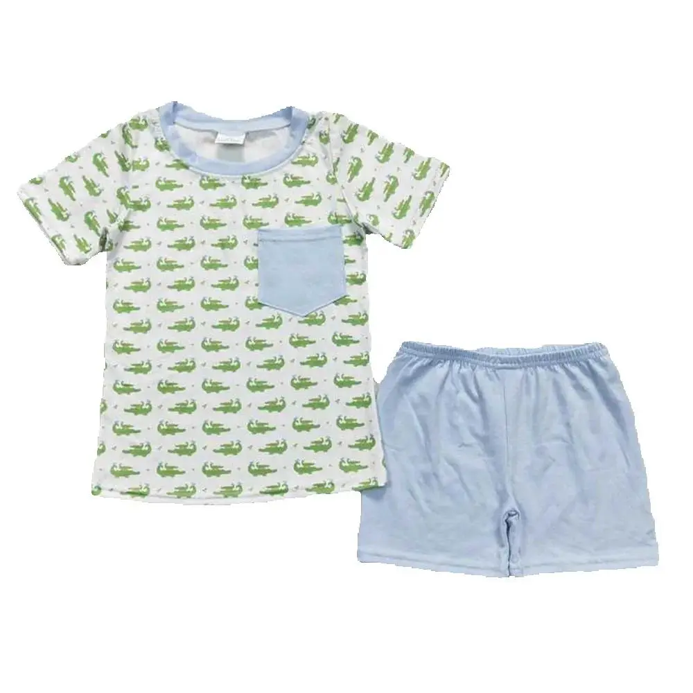 

Baby Boys Crocodile Pocket Tee Shirts Shorts Clothes Sets