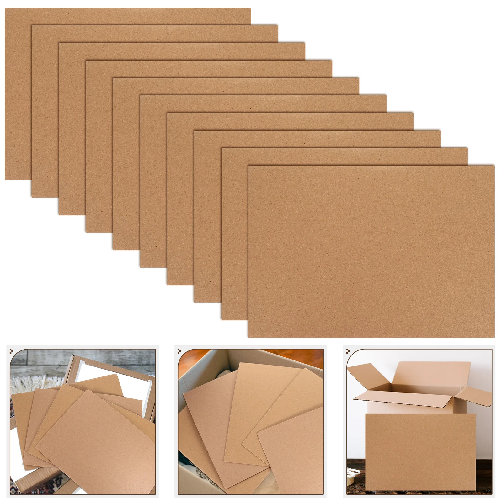 

10 Sheets Corrugated Cardboard Express Packaging Paper Industrial A4 Size Protective Storage Boxes for Moving Gift Delivery