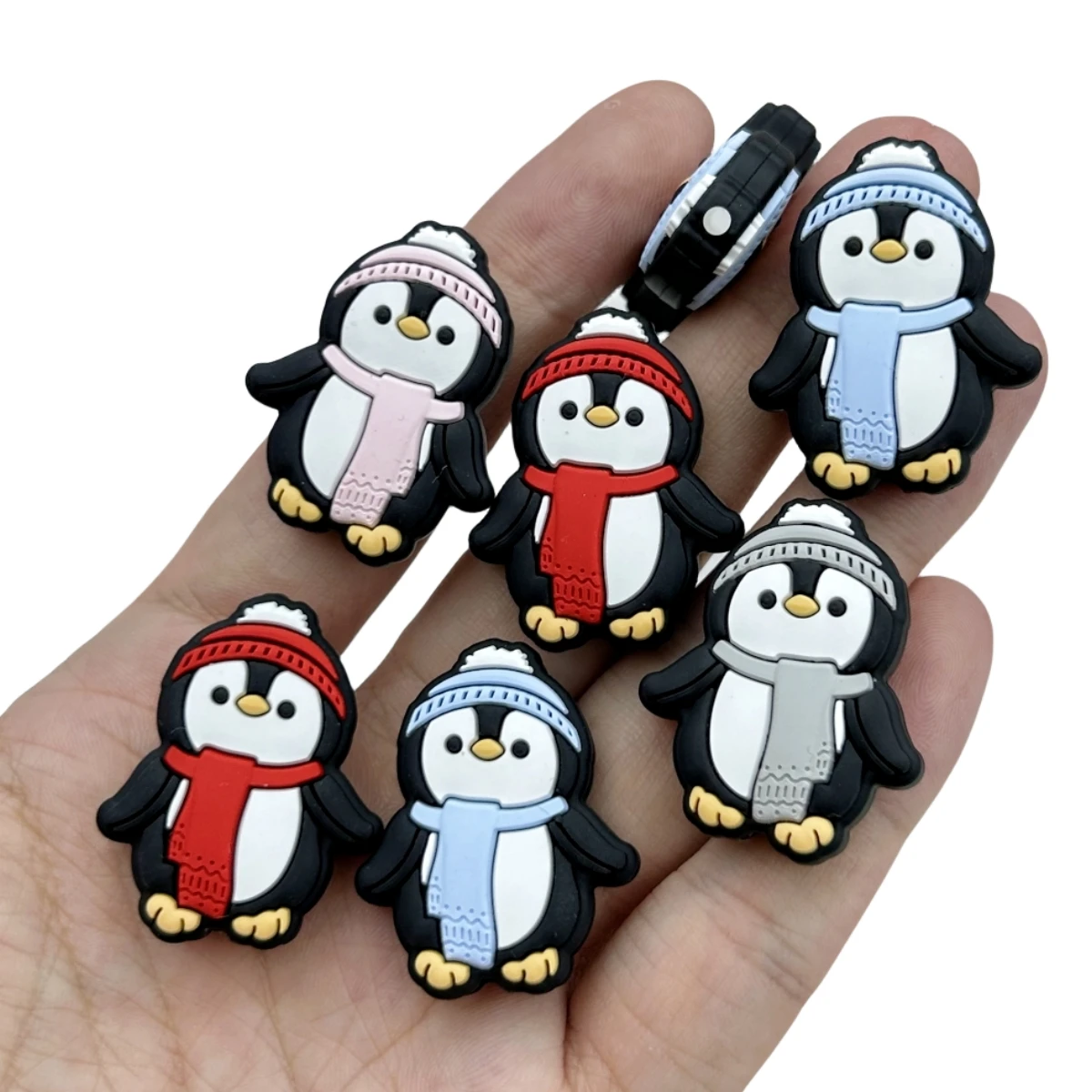 10PC Baby Silicone Bead Penguin Beads Teethe Baby DIY String Pen Bead Nipple Chains Jewelry Accessories Baby Teethe Kawai Gifts