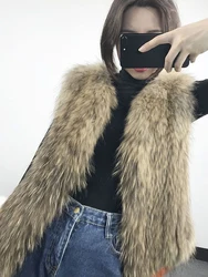 2023 Winter Waist coat New Faux Fur Women Vest Coat Loose Warm Women Waistcoat Thicken Winter Sleeveless Jacket Female