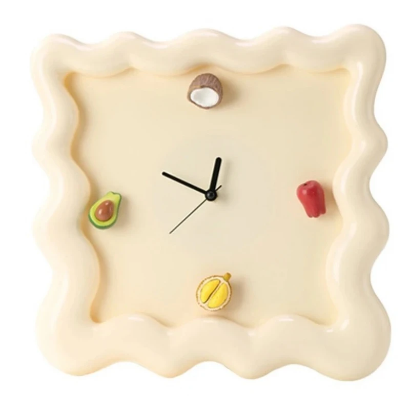 Nordic Fruit Wall Clock Modern Bedroom Silent Clocks Personalized Living Room Ornament Hanging Wall Clocks Aesthetic Decoration