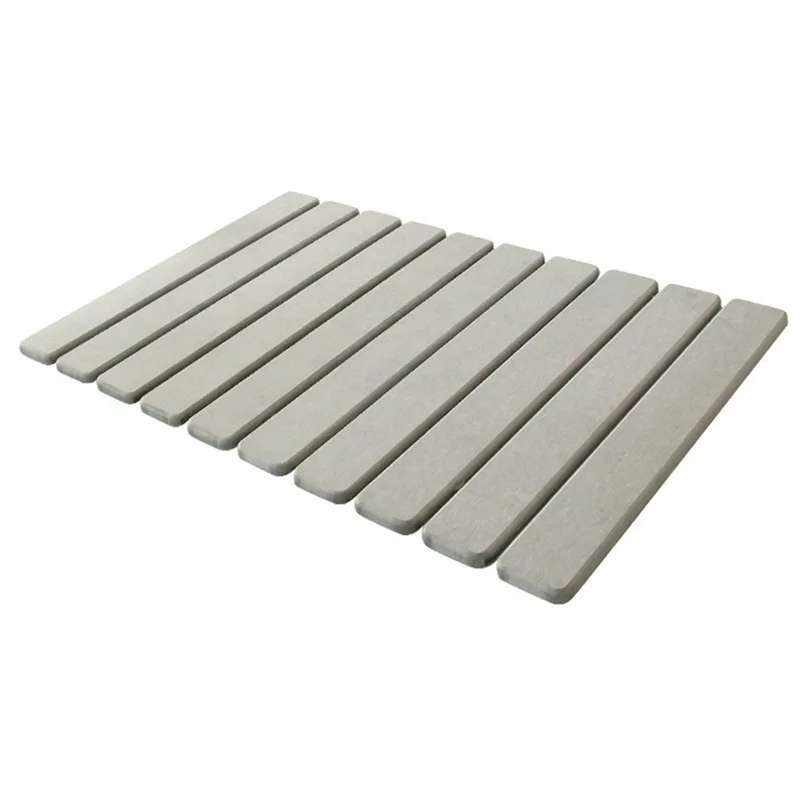 THIVN-Light Gray Quick-Dry Diatom Mud Foot Mat For Toilets, Anti-Slip And Water-Absorbent Folding Bathroom Mat