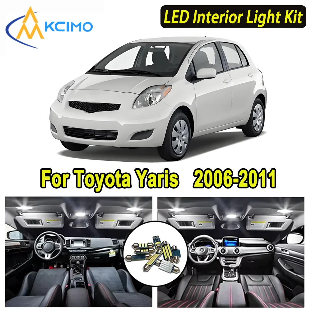 

Kcimo LED For Toyota Yaris (2006-2011) Premium Bright LED Interior Dome Map Trunk Light Kit Car Led Lamps Canbus Car LED Lights