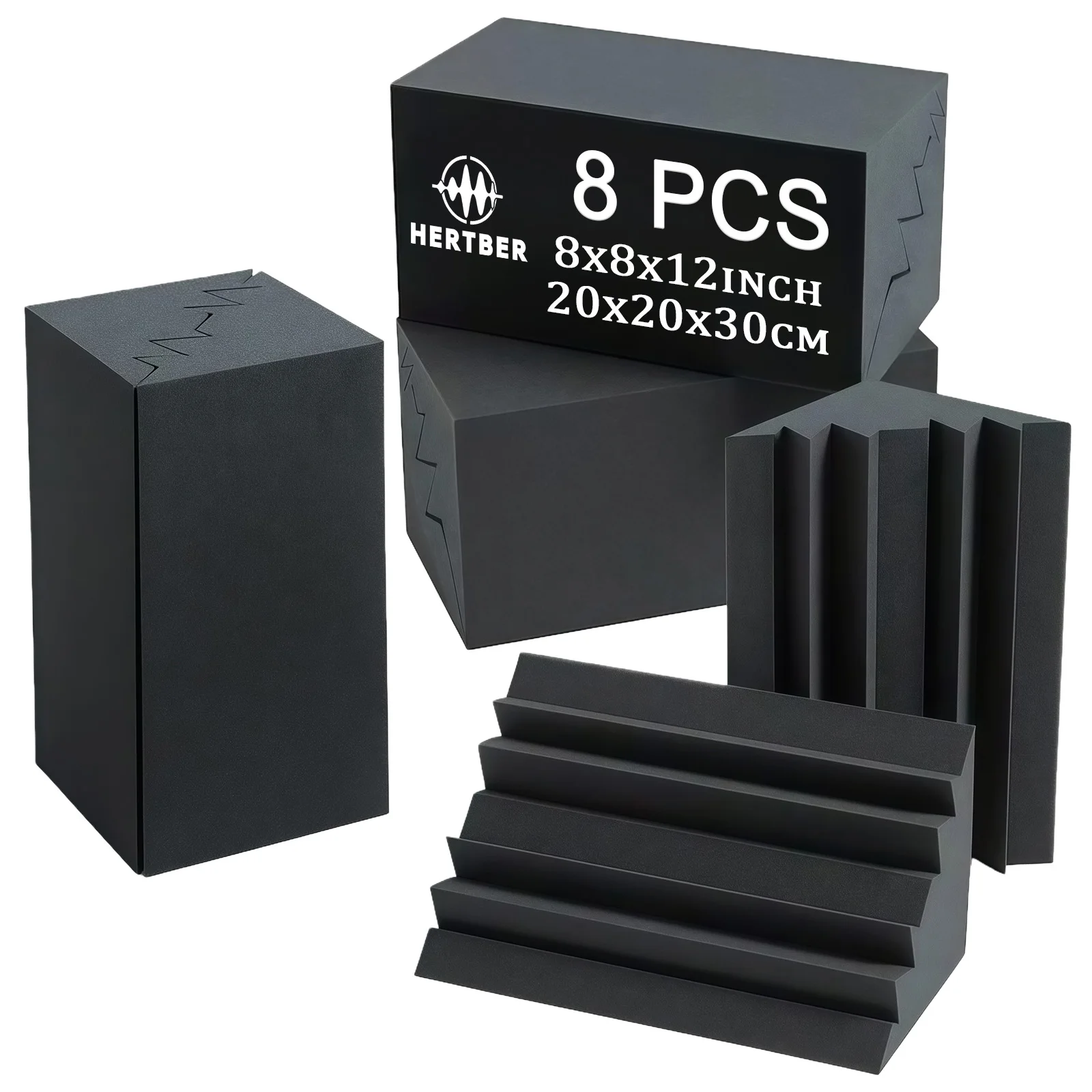 4/8 corner bass traps acoustic foam 20 × 20 × 30cm for indoor low-frequency noise reduction corner sound insulation materials