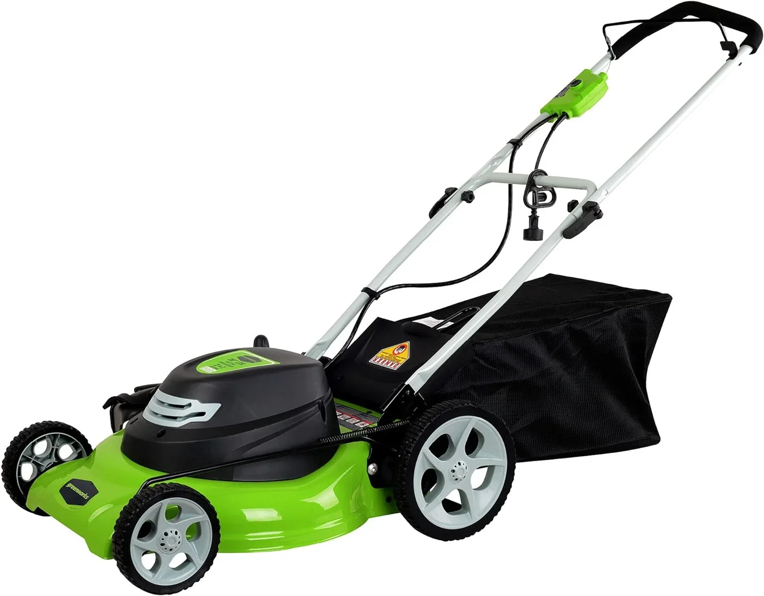 Greenworks 12 Amp 20 inch grasmaaier met snoer, handig