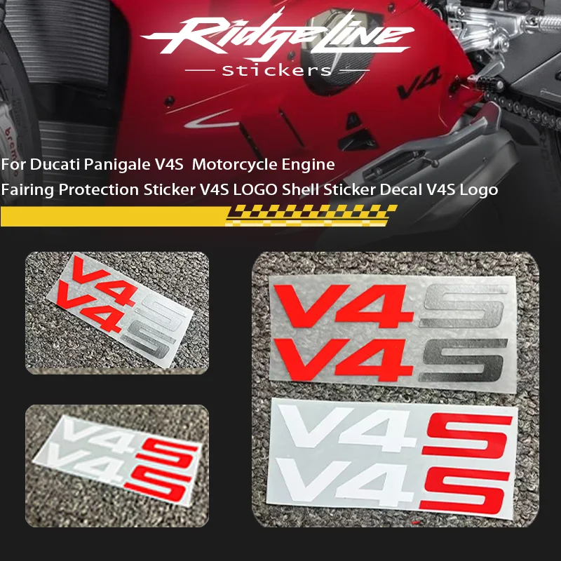 

For Ducati Panigale V4S Motorcycle Engine Fairing Protection Sticker V4S LOGO Shell Sticker Decal V4S Logo