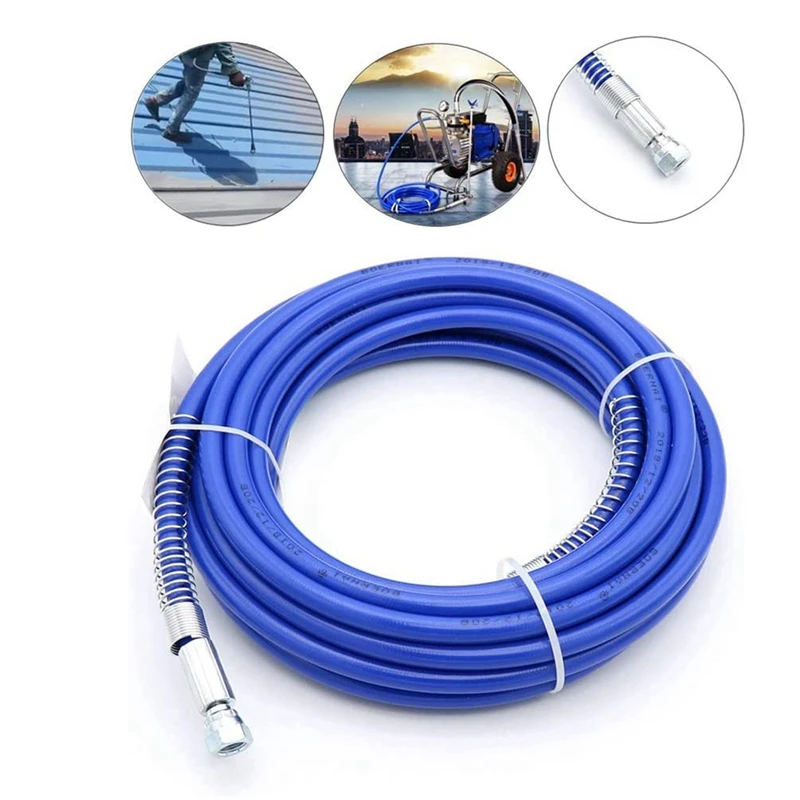 Tuyau de pulvérisation de peinture universel, sans air, haute pression, Tube en Fiber Flexible, 3300 PSI (25ft, bleu)