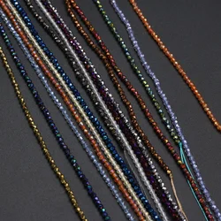 Natural Stone Beads Small Round Beads Mix Color Faceted Loose Spacer Beaded For Jewelry Making DIY Bracelet Necklace Accessories