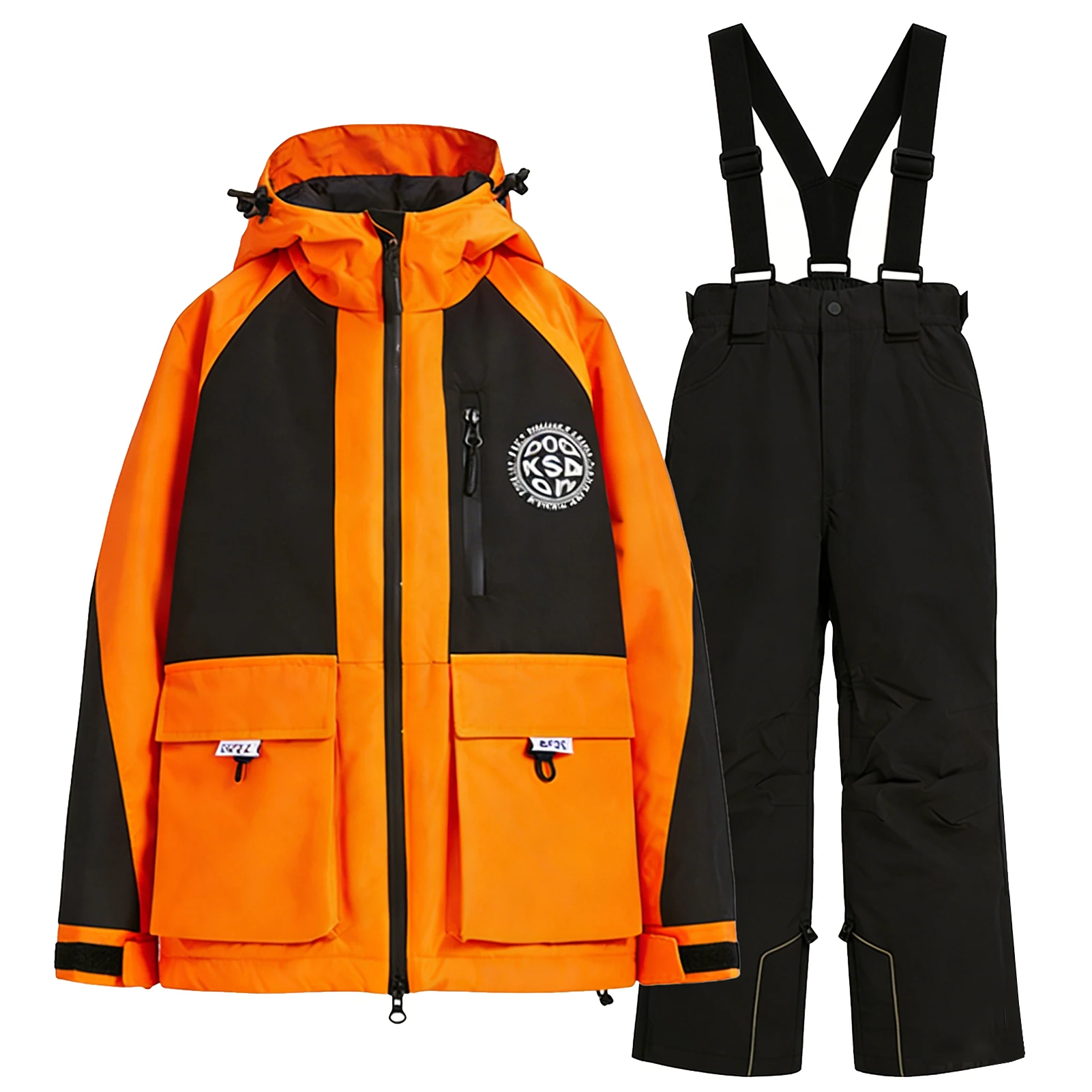 Kids Ski Jacket Pants Set,Girls Windproof Skiing Wear,Hood Waterproof Warm Children's Snow Suits,Outdoor Boys Snowboarding Suits