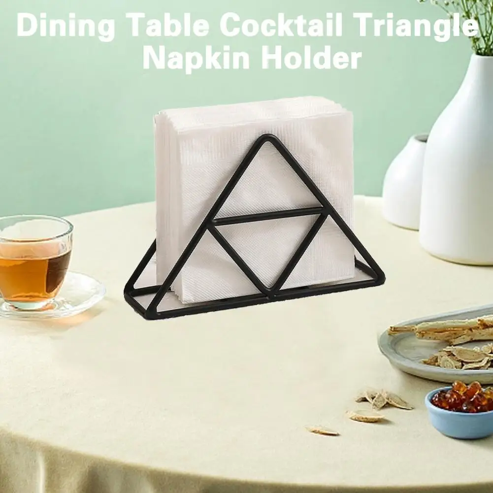 Metal Napkin Holder Rack Geometric Paper Towel Holder Napkin Dispenser Rack Iron Dining Table Cocktail Triangle Napkin Holder