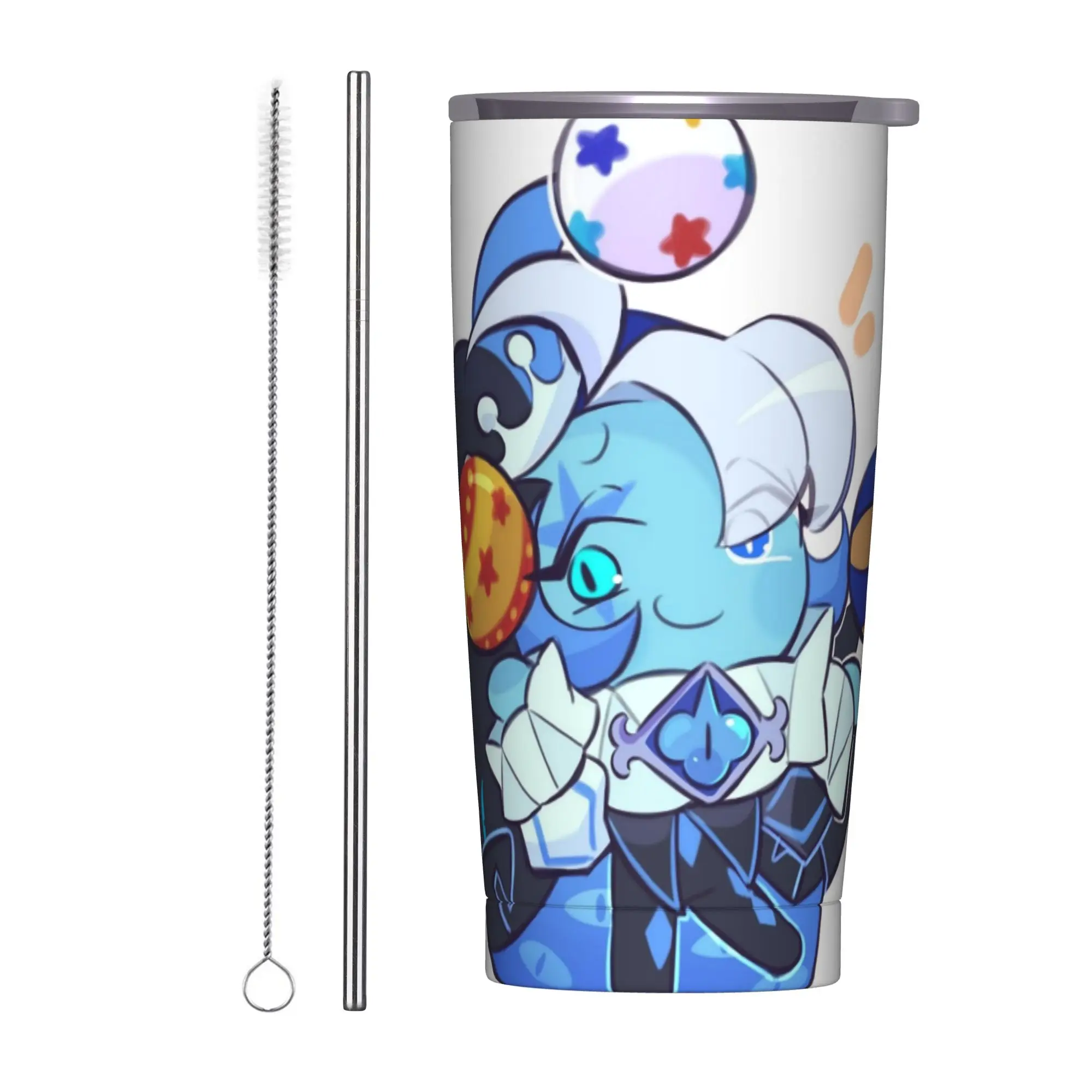 Shadows Milks Cookies Chibi Insulated Tumbler with Lid Cookie Run Kingdom Stainless Steel Coffee Mugs Home  Bottle Cups, 20oz