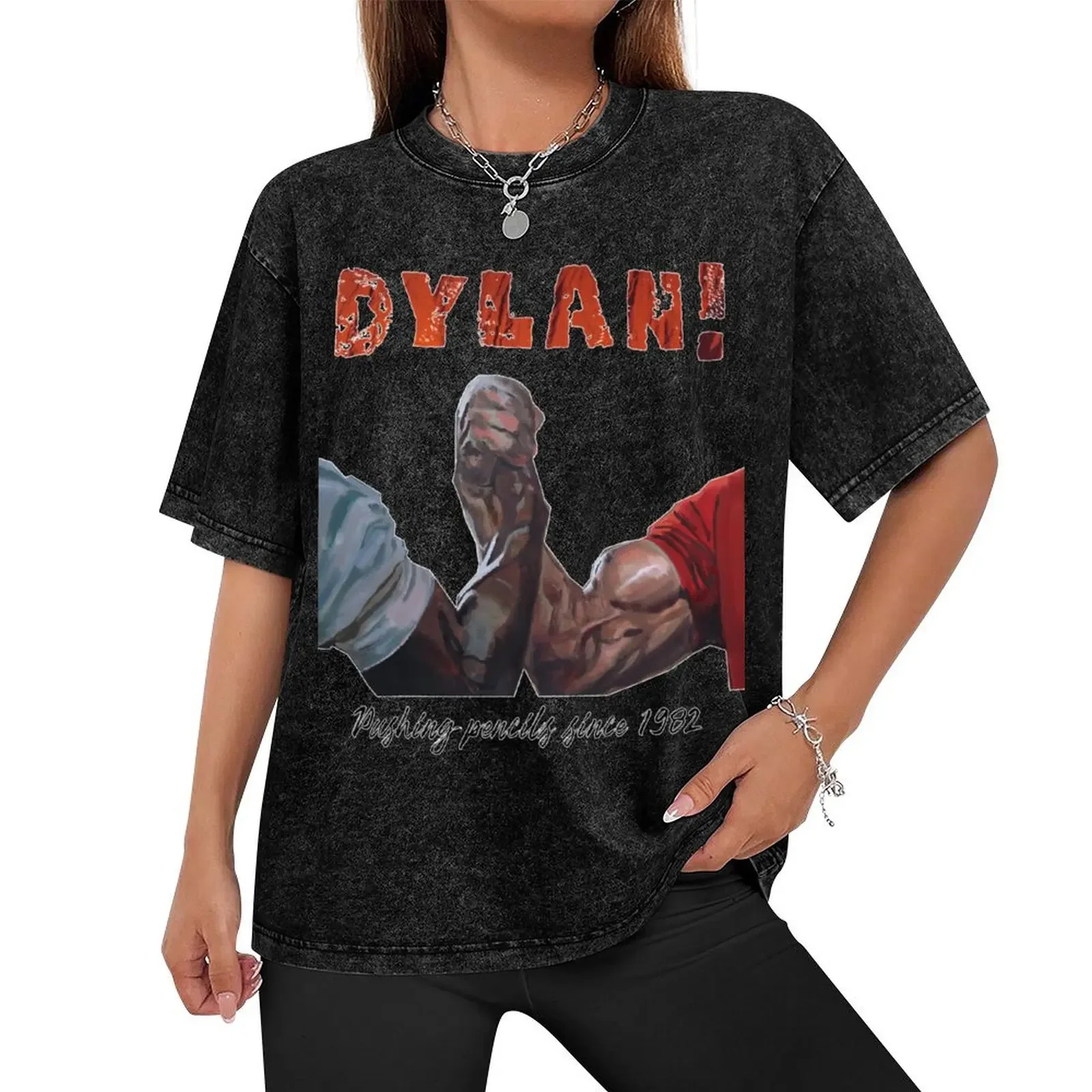 Dylan Predator Handshake - Pushing Pencils T-Shirt vintage graphic tee animal prinfor boys mens vintage t shirts