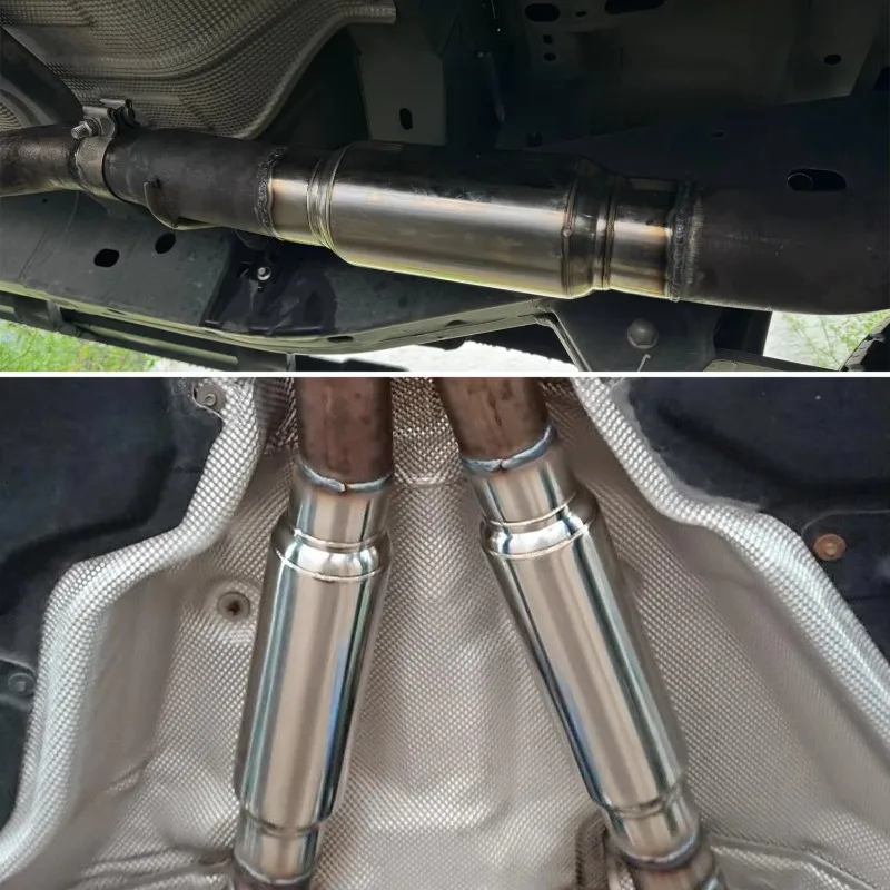 Universal Car Exhaust Pipe Stainless Steel Straight Through Bright Silver Modification Tip
