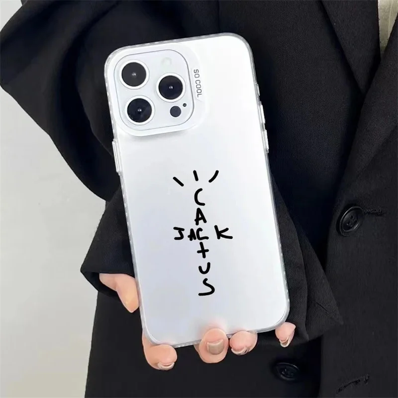 الفاخرة شارع سكيت الصبار الهيب هوب للصدمات جراب هاتف آيفون 16 15 14 13 12 11 برو ماكس ترافيس سكوت عدسة حماية