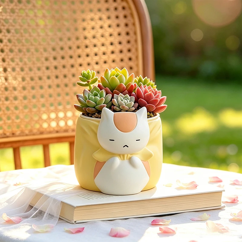 Sleepy Chubby Cat Resin Succul - đánh giá và giá Snake Plant Ceramic