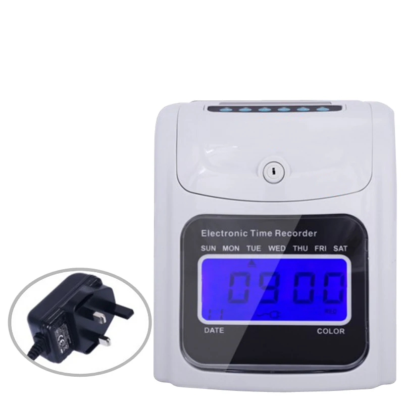 Digital Employee Attendance Time Recorder Desktop Automatic Card Punch Machine Time Recorder Punch Card Machine